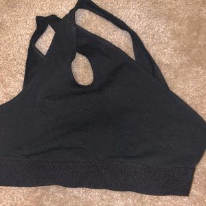 Black Cross Bra/Crop Top